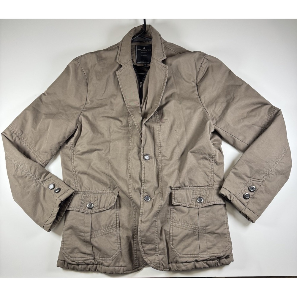 Woallance Supreme Mens Jacket XL Tan Beige Peru 100%Cotton Shell Polyester Lined